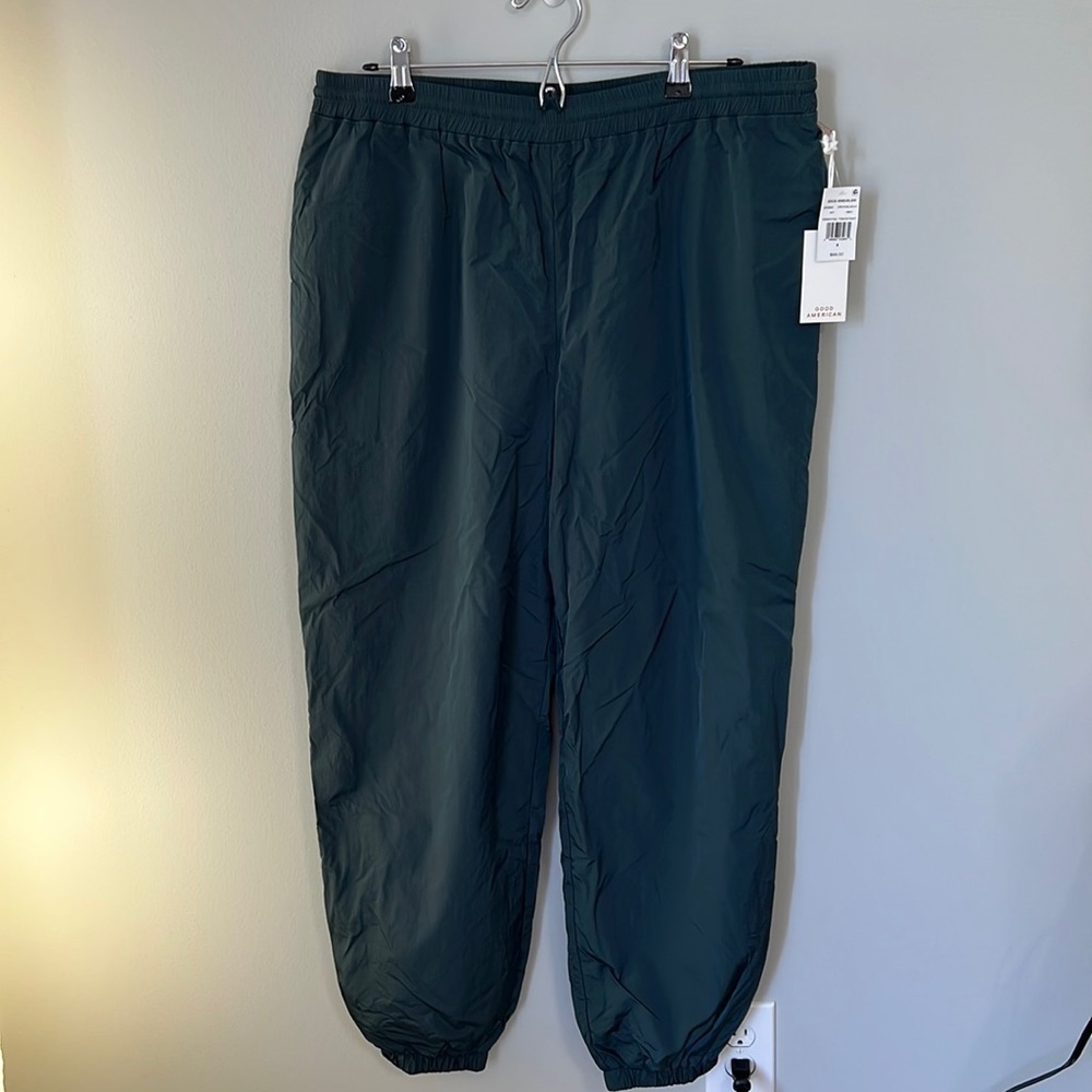 NWT Good American Nylon Essential Track Pant Joggers
